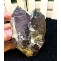 Am Besten Sie Natürlichen Rohstoffen Große Chevron Gebändert Amethyst Quarz Punkt Stein Dekor/Amethyst Quarz/Probe-313 G-91x59x52mm von HKFossiltown