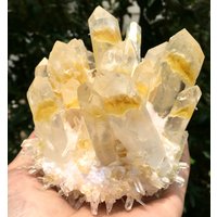 Engel Aura Quarz Himalaya Klare Fülle Cluster/Weiße Cluster/Heilkristall/Reiki/Meditation/Selbstständer von HKFossiltown