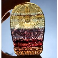 Handgeschnitzte Regenbogenfarbe Fluorit Buddha Figur/Handskulptur Cluster Dekoration/Farbe Berg/Heilstein/Energiestein von HKFossiltown