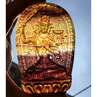 Handgeschnitzte Regenbogenfarbe Fluorit Buddha Figur/Handskulptur Cluster Dekoration/Farbe Berg/Heilstein/Energiestein von HKFossiltown