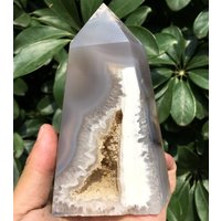 Natürlicher Achat Geode Stein Punkt/Achat Steinsteine/Achat Druzy Cluster/Mineralien Exemplare/Home Office Spa Dekoration/Altar/Reiki/Meditation von HKFossiltown