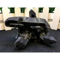 Oben Große Rohe Schwarz Crystal Cluster/Schwarz Quarz Cluster/Quarz-Cluster/Rau Schwarz Fülle Kristall Platte-153 G von HKFossiltown