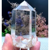 Seltene Große Klare Golden Rutilated Einschlüsse Quarz Punkt/Kristall Turm/Gold Nadeln Kristall Probe/Besondere Geschenk/Kristall von HKFossiltown