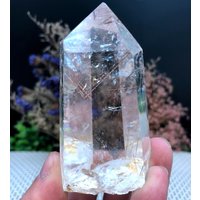 Seltene Große Klare Golden Rutilated Einschlüsse Quarz Punkt/Kristall Turm/Gold Nadeln Kristall Probe/Besondere Geschenk/Kristall Seltene Große Klare Golden Rutilated Einschlüsse Quarz Punkt/Kristall Turm/Gold Nadeln Kristall Probe/Besondere Geschenk/Kristall von HKFossiltown