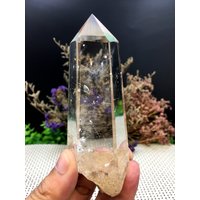 Seltene Große Klare Golden Rutilated Einschlüsse Quarz Punkt/Kristall Turm/Gold Nadeln Kristall Probe/Besondere Geschenk/Kristall von HKFossiltown