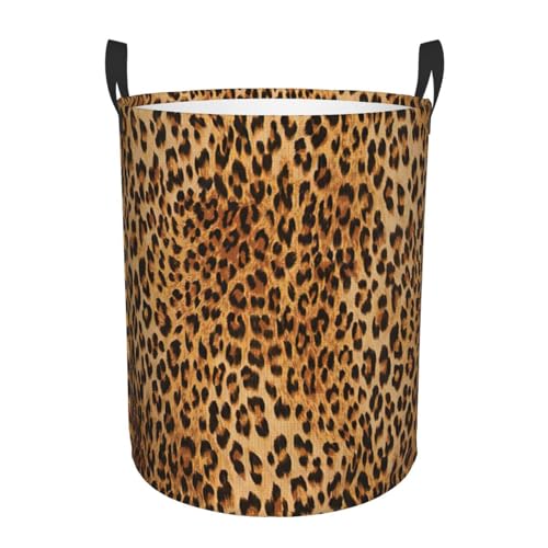 Bequemer runder Wäschekorb, Leopardenmuster, stehend, schmutziger Wäschekorb, Mehrraum-Aufbewahrungslösung Bequemer runder Wäschekorb, Leopardenmuster, stehend, schmutziger Wäschekorb, Mehrraum-Aufbewahrungslösung von HKHLHLH