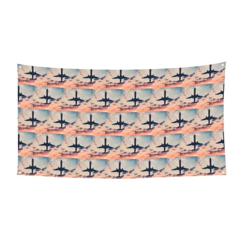 Flugzeug Sonnenuntergang Himmel Druck hängende Urlaub Banner Schild Partyzubehör mit 4 Metalllöchern verbessert festliche Stimmung überall Flugzeug Sonnenuntergang Himmel Druck hängende Urlaub Banner Schild Partyzubehör mit 4 Metalllöchern verbessert festliche Stimmung überall von HKHLHLH