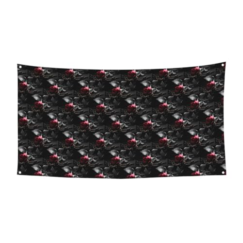 Gothic schwarze Rosen Druck hängende Feiertagsbanner Schild Partyzubehör mit 4 Metalllöchern verbessert festliche Stimmung überall Gothic schwarze Rosen Druck hängende Feiertagsbanner Schild Partyzubehör mit 4 Metalllöchern verbessert festliche Stimmung überall von HKHLHLH
