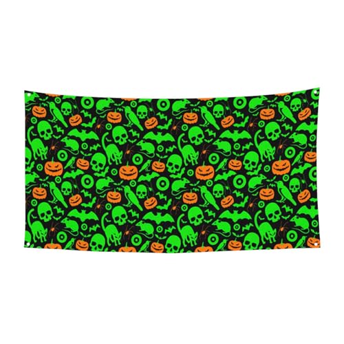Grüner Geist Horror Halloween Kürbis Druck hängende Urlaub Banner Schild Partyzubehör mit 4 Metalllöchern verbessert festliche Stimmung überall Grüner Geist Horror Halloween Kürbis Druck hängende Urlaub Banner Schild Partyzubehör mit 4 Metalllöchern verbessert festliche Stimmung überall von HKHLHLH