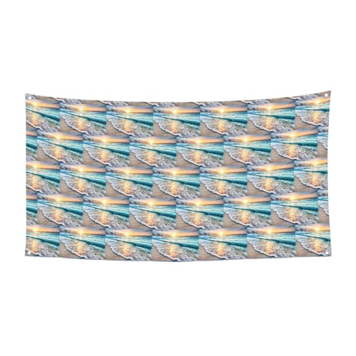 Strand Sonnenuntergang Ozean Wellen Druck hängende Urlaub Banner Schild Partyzubehör mit 4 Metalllöchern verbessert festliche Stimmung überall Strand Sonnenuntergang Ozean Wellen Druck hängende Urlaub Banner Schild Partyzubehör mit 4 Metalllöchern verbessert festliche Stimmung überall von HKHLHLH