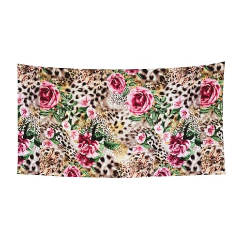 Tiertiger Leopardenmuster Rose Blumendruck hängende Feiertagsbanner Schild Partyzubehör mit 4 Metalllöchern verbessert festliche Stimmung überall Tiertiger Leopardenmuster Rose Blumendruck hängende Feiertagsbanner Schild Partyzubehör mit 4 Metalllöchern verbessert festliche Stimmung überall von HKHLHLH