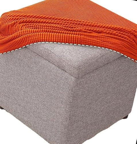 Fußhocker Quadratisch 40x40/50x50 Hockerbezug Stretch Ottoman Cover Ottomane Schonbezug Hocker Hussen für Fußhocker Stretch Ottomane Abdeckung Hocker Protector Hockerabdeckung(M,50x50cm) von HKJGNH