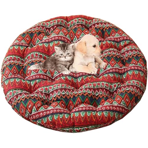 HKJGNH Stuhlkissen Rund Bodenkissen, Sitzkissen Größe rund Durchmesser: 65cm/70cm, für Indoor und Outdoor,Dicke Polsterung Stuhlauflage(K10,Diameter 70x9cm) von HKJGNH