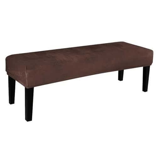 Samt Universal-Bezug Für Esszimmer-Bank, Dining Bench Cover Bezug für Sitzbank Holzbank Schonbezug Bezug Für Fußhocker Bank Sitzbank Hocker Husse Flurbank(Braun) von HKJGNH