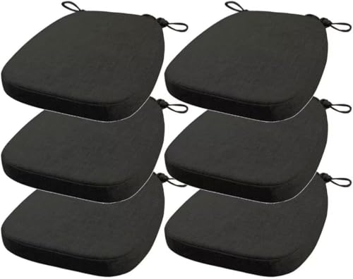 Set of 4/6, Stuhlkissen Für Esszimmerstühle, 43X40cm/40X38cm/43X42cm Hufeisen Soft Sitzkissen, rutschfeste Küche Stuhl Pad Mit Krawatten Mit Maschine Waschbar Abdeckung(H16,6PCS_43X42X33CM(5CM DICKE)) von HKJGNH