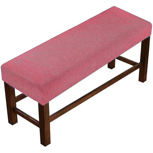 Universal-Bezug für Esszimmer-Bank, Stretch Dining Bench Cover Bezug für Sitzbank Holzbank Schonbezug Bezug Für Fußhocker Bank Sitzbank Hocker Husse Flurbank(Dunkelrosa,65-80CM) von HKJGNH