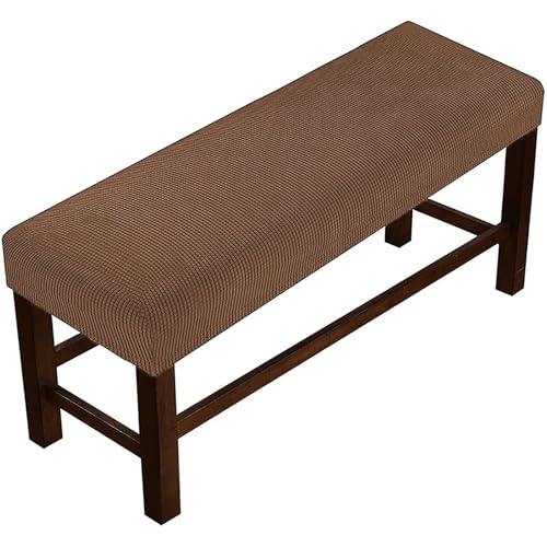 Universal-Bezug für Esszimmer-Bank, Stretch Dining Bench Cover Bezug für Sitzbank Holzbank Schonbezug Bezug Für Fußhocker Bank Sitzbank Hocker Husse Flurbank(Leichter Kaffee,160-180CM) von HKJGNH