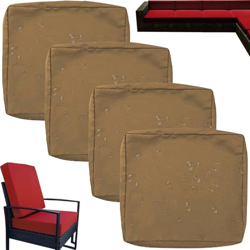Wasserdichte Sofa Sitzkissenbezüge Outdoor mit Reißverschluss – Gartenmöbel Bezug mit Reißverschluss – Wetterfeste Sofa & Couch Überzüge für Rattanmöbel – Abnehmbarer Polsterschutz(J12,4PCS_50X45X10CM Wasserdichte Sofa Sitzkissenbezüge Outdoor mit Reißverschluss – Gartenmöbel Bezug mit Reißverschluss – Wetterfeste Sofa & Couch Überzüge für Rattanmöbel – Abnehmbarer Polsterschutz(J12,4PCS_50X45X10CM von HKJGNH