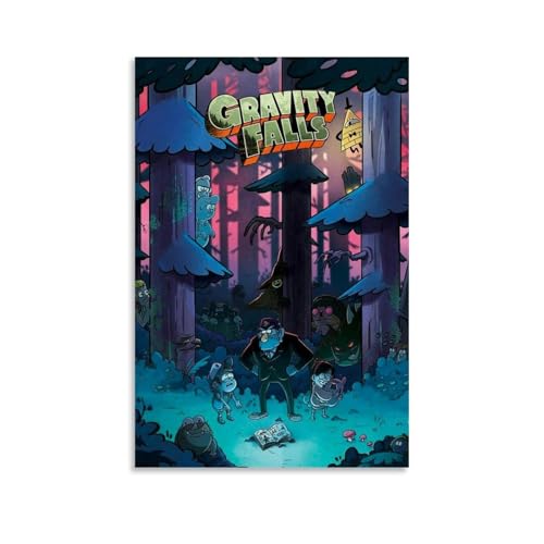 HKLOPUY Gravity Falls Comic-Poster, dekoratives Gemälde, Leinwand, Wandposter und Kunstdruck, modernes Familienschlafzimmer, Dekor-Poster, 30 x 45 cm von HKLOPUY