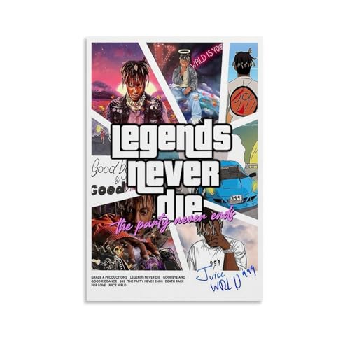HKLOPUY Juice WRLD Kunstposter "Never Die", dekoratives Gemälde, Leinwand, Wandposter und Kunstdruck, moderne Familienschlafzimmer-Dekoration, Poster, 40 x 60 cm von HKLOPUY