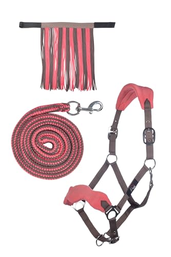 HKM 10733 Halfterset, Halfter Fliegenfransen Strick 180cm Karabiner, Pony VB WB von HKM