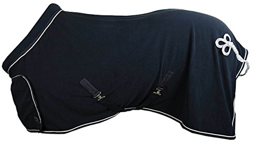 HKM 7224 Fleecedecke mit Kragen, Pferdedecke Stalldecke Weidedecke, Dunkelblau, 165 cm von HKM