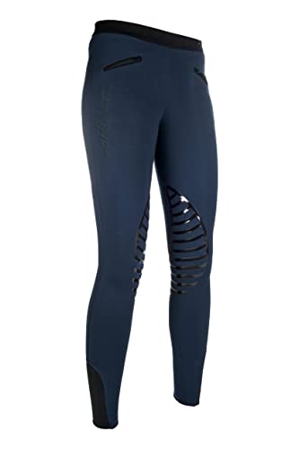 HKM 9228 Reitleggings Starlight, Silikonkniebesatz Mädchen , Dunkelblau/Schwarz, 32 von HKM