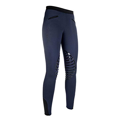 HKM 9228 Reitleggings Starlight, Silikonkniebesatz Mädchen , Dunkelgrau/Sand, 110/116 von HKM