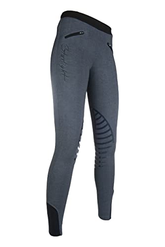 HKM 9228 Reitleggings Starlight, Silikonkniebesatz Mädchen , Grau Melange/Schwarz, 146/152 von HKM