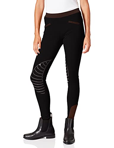 HKM 9228 Reitleggings Starlight, Silikonkniebesatz Mädchen , Schwarz/Braun, 170/176 von HKM