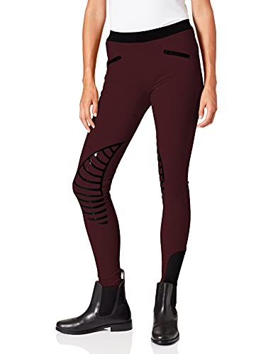 HKM 9228 Reitleggings Starlight, Silikonkniebesatz Mädchen , Weinrot/Schwarz, 146/152 von HKM