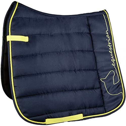 HKM Equestrian Schabracke 6980 Navy/Neon Gelb Dressur von HKM