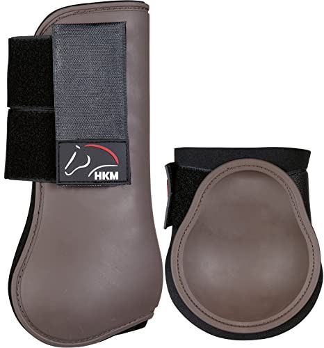 HKM Gamaschen und Streichkappen -Classic- 4er Set (Warmblut, Dunkelbraun) von HKM