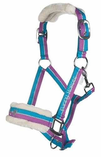 HKM Halfter -Funny Horses-, Pony, violett/Aqua/Silber von HKM