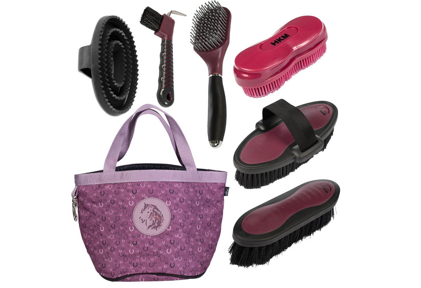 HKM Pferdebürste Pferdepflege-Set Putzset Berry mit Tasche und Bürsten HKM Pferdebürste Pferdepflege-Set Putzset Berry mit Tasche und Bürsten von HKM