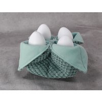 Eierwärmer, Eierkorb, Flauschiger Waffelpiqué in Mintgrün von HKModeHandmade