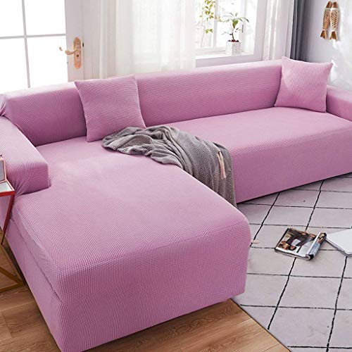 HKPLDE Sofabezug 5 Sitzer, L-Form Schonbezug Easy Stretch Fit Elastischer Stoff Couch Sofa Protector Schonbezug Waschbar-2 sitzer(145-185cm)-Helles Lila von HKPLDE