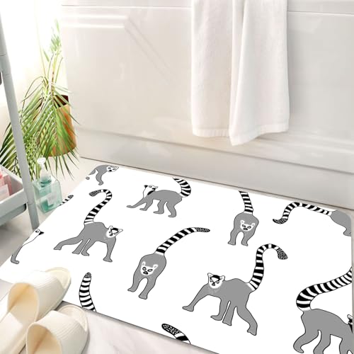 HKPOEQ Badematte Weiche Badteppich rutschfest Badzimmermatte Teppich Badezimmerteppich Duschmatte & Schlafzimmer,Druck mit Lemuren. Nahtloses Vektormuster mit Wilden Tieren. Safari-Textilkol,50x80 cm HKPOEQ Badematte Weiche Badteppich rutschfest Badzimmermatte Teppich Badezimmerteppich Duschmatte & Schlafzimmer,Druck mit Lemuren. Nahtloses Vektormuster mit Wilden Tieren. Safari-Textilkol,50x80 cm von HKPOEQ