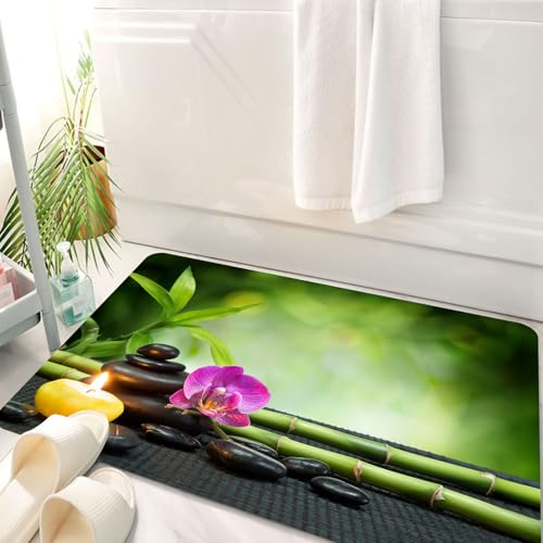 HKPOEQ Badematte Weiche Badteppich rutschfest Badzimmermatte Teppich Badezimmerteppich Duschmatte & Schlafzimmer,Entspanntes Spa - Steine, Orchideen und Kerzen, Kieselsteine, lila Orchideen,50x80 cm HKPOEQ Badematte Weiche Badteppich rutschfest Badzimmermatte Teppich Badezimmerteppich Duschmatte & Schlafzimmer,Entspanntes Spa - Steine, Orchideen und Kerzen, Kieselsteine, lila Orchideen,50x80 cm von HKPOEQ