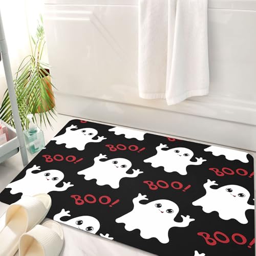 HKPOEQ Badematte Weiche Badteppich rutschfest Badzimmermatte Teppich Badezimmerteppich Duschmatte & Schlafzimmer,Halloween nahtloses Muster mit niedlichen Geistern und Text Boo. Handgezeichn,50x80 cm HKPOEQ Badematte Weiche Badteppich rutschfest Badzimmermatte Teppich Badezimmerteppich Duschmatte & Schlafzimmer,Halloween nahtloses Muster mit niedlichen Geistern und Text Boo. Handgezeichn,50x80 cm von HKPOEQ