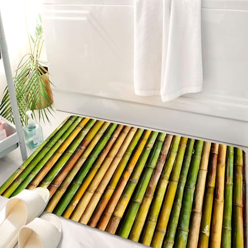 HKPOEQ Badematte Weiche Badteppich rutschfest Badzimmermatte Teppich Badezimmerteppich Duschmatte & Schlafzimmer,Modern, Bambus, Hintergrund, Natur, Zen, Bild, Haus, Design,50x80 cm von HKPOEQ