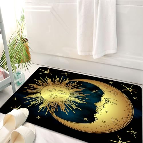HKPOEQ Badematte Weiche Badteppich rutschfest Badzimmermatte Teppich Badezimmerteppich Duschmatte & Schlafzimmer,Psychedelisch, Heiliger Mond und Sonne im antiken Stil Mein,50x80 cm HKPOEQ Badematte Weiche Badteppich rutschfest Badzimmermatte Teppich Badezimmerteppich Duschmatte & Schlafzimmer,Psychedelisch, Heiliger Mond und Sonne im antiken Stil Mein,50x80 cm von HKPOEQ