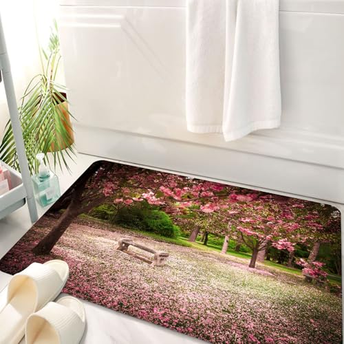HKPOEQ Badematte Weiche Badteppich rutschfest Badzimmermatte Teppich Badezimmerteppich Duschmatte & Schlafzimmer,Ruhige Gartenbank Kirschblütenbaum Hintergrund blühender Baum Fallen rosa Blü,50x80 cm HKPOEQ Badematte Weiche Badteppich rutschfest Badzimmermatte Teppich Badezimmerteppich Duschmatte & Schlafzimmer,Ruhige Gartenbank Kirschblütenbaum Hintergrund blühender Baum Fallen rosa Blü,50x80 cm von HKPOEQ