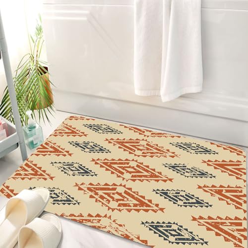 HKPOEQ Badematte Weiche Badteppich rutschfest Badzimmermatte Teppich Badezimmerteppich Duschmatte & Schlafzimmer,Sambia, ethnisches und Stammes-Folk-Design mit aztekischen Effekten1,50x80 cm HKPOEQ Badematte Weiche Badteppich rutschfest Badzimmermatte Teppich Badezimmerteppich Duschmatte & Schlafzimmer,Sambia, ethnisches und Stammes-Folk-Design mit aztekischen Effekten1,50x80 cm von HKPOEQ