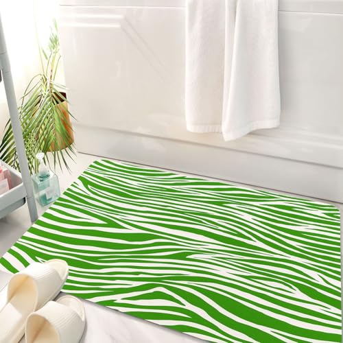 HKPOEQ Badematte Weiche Badteppich rutschfest Badzimmermatte Teppich Badezimmerteppich Duschmatte & Schlafzimmer,Streifendesign, Sich wiederholendes Design aus wellenförmigen Streifen in Grü,50x80 cm HKPOEQ Badematte Weiche Badteppich rutschfest Badzimmermatte Teppich Badezimmerteppich Duschmatte & Schlafzimmer,Streifendesign, Sich wiederholendes Design aus wellenförmigen Streifen in Grü,50x80 cm von HKPOEQ