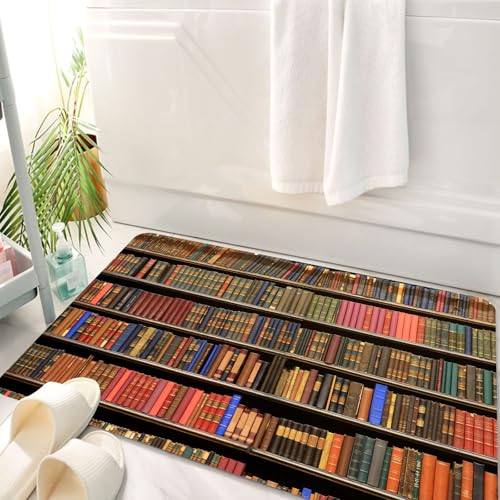 HKPOEQ Badematte Weiche Badteppich rutschfest Badzimmermatte Teppich Badezimmerteppich Duschmatte & Schlafzimmer,Vintage-Bibliothek Bücherregal für Kindererziehung Retro-Buch auf Bücherregal,50x80 cm HKPOEQ Badematte Weiche Badteppich rutschfest Badzimmermatte Teppich Badezimmerteppich Duschmatte & Schlafzimmer,Vintage-Bibliothek Bücherregal für Kindererziehung Retro-Buch auf Bücherregal,50x80 cm von HKPOEQ