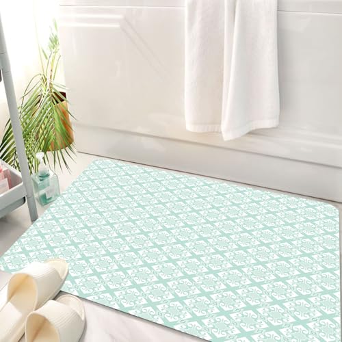 HKPOEQ Badematte Weiche Badteppich rutschfest Badzimmermatte Teppich Badezimmerteppich Duschmatte & Schlafzimmer,Wiederholen Sie das Design von ineinandergreifenden geometrischen kompliziert,50x80 cm von HKPOEQ