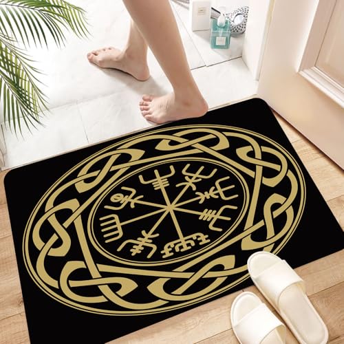 HKPOEQ Super Absorbierende Badezimmerteppich Waschbar Schnelltrocknende Badvorleger Duschvorleger für Badezimmer,Vegvisir - isländischer Wegweiser oder Wegweiser ist EIN isländischer magisc,60x100 cm HKPOEQ Super Absorbierende Badezimmerteppich Waschbar Schnelltrocknende Badvorleger Duschvorleger für Badezimmer,Vegvisir - isländischer Wegweiser oder Wegweiser ist EIN isländischer magisc,60x100 cm von HKPOEQ