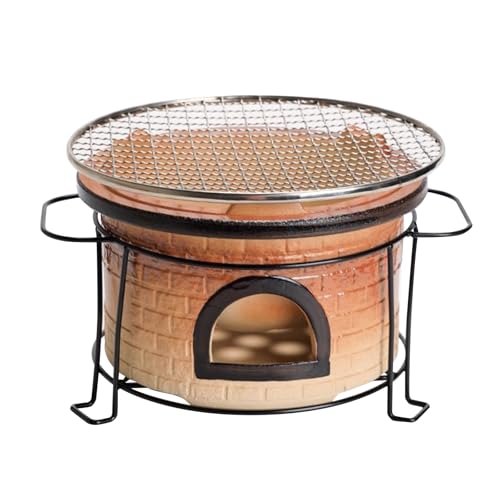 Der Tonkohleherd, Camping Outdoor Ton Holzkohle Herd Grill Tee Mit Rack Holzkohle Liner Edelstahl Grill 8x5in von HKSDKABOP