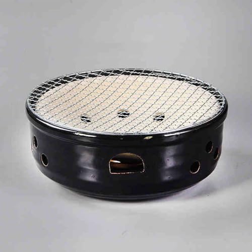 Der Tonkohleherd, Japanischer Outdoor-Keramik-Tischkohleofen for Grill und Tee, Schwarz und Weiß, 27 x 11 cm(Black) von HKSDKABOP
